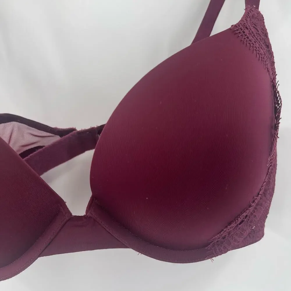 VICTORIA'S SECRET Bra Size 32D Dream Angels Push Up Plum Intimates Lingerie
